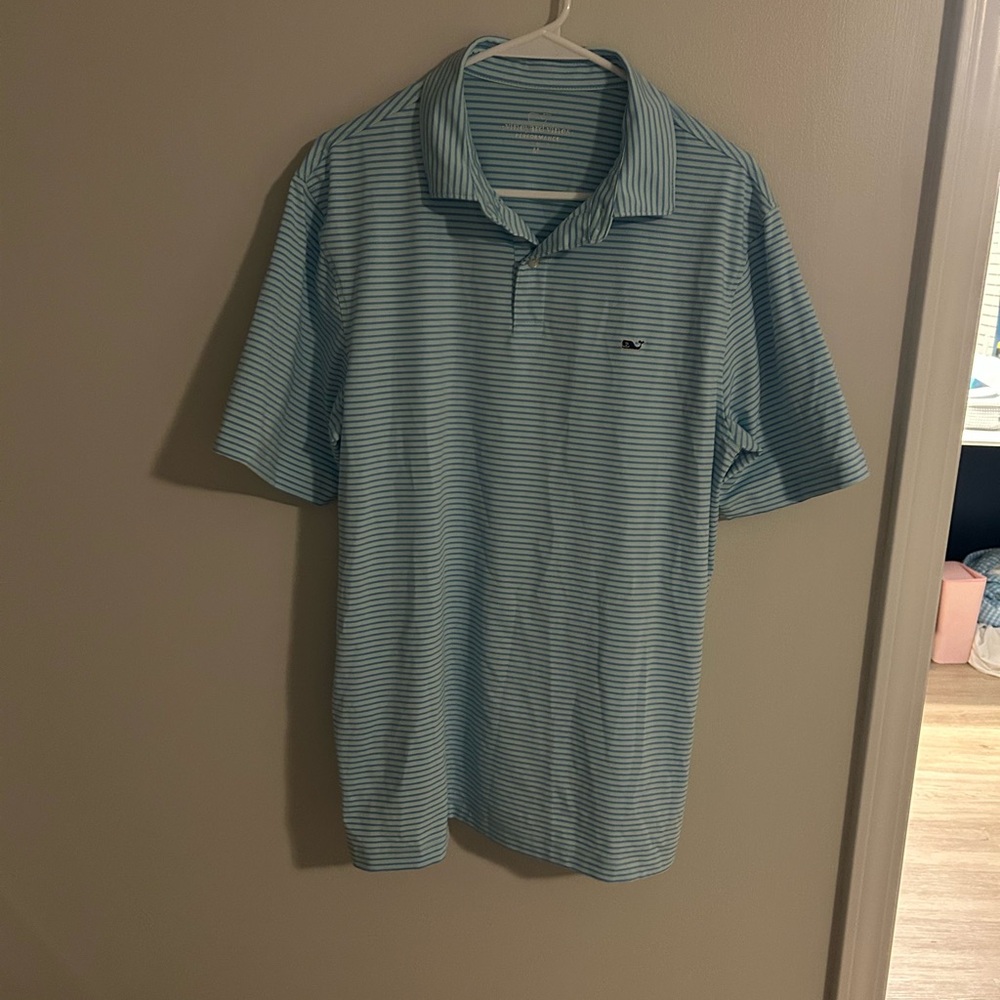 Vineyard Vines Aqua Striped Polo Shirt